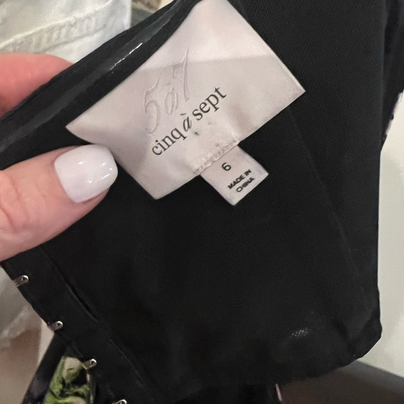 Cinq à Sept Black Floral Strapless Dress - Picture 7 of 7